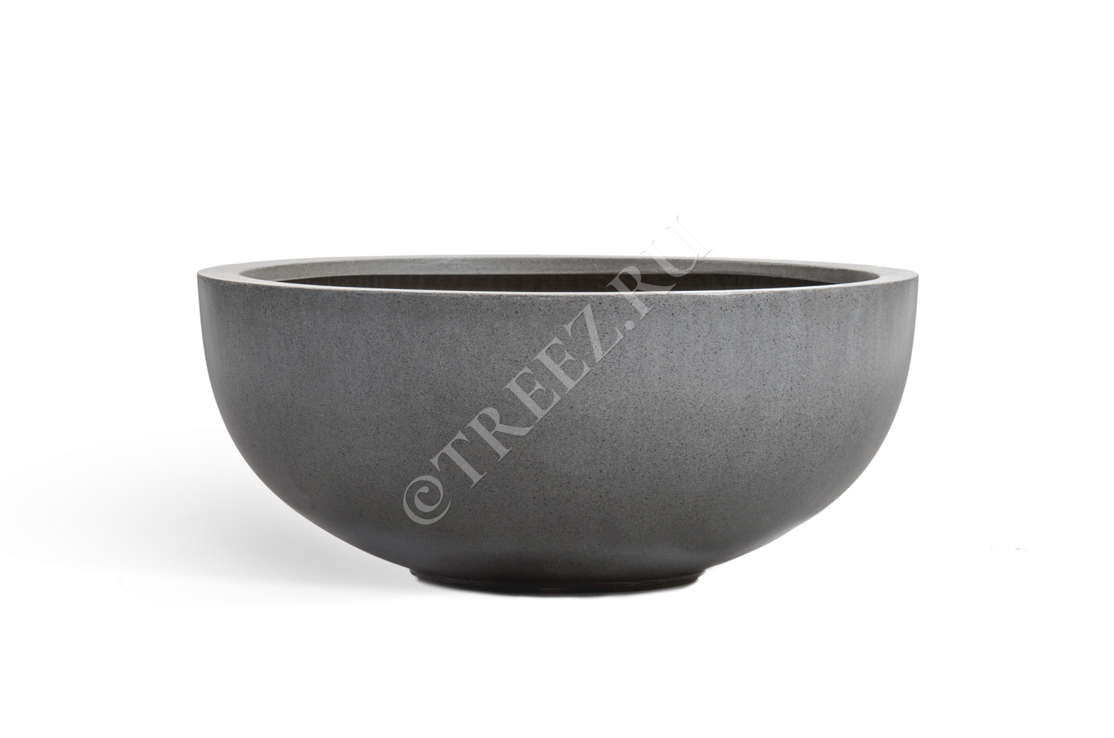 41.3317-02-006-GR-62 Кашпо  Effectory - серия Beton - Низкая чаша - Тёмно-серый бетон Цветочная коллекция  - Вид №3
