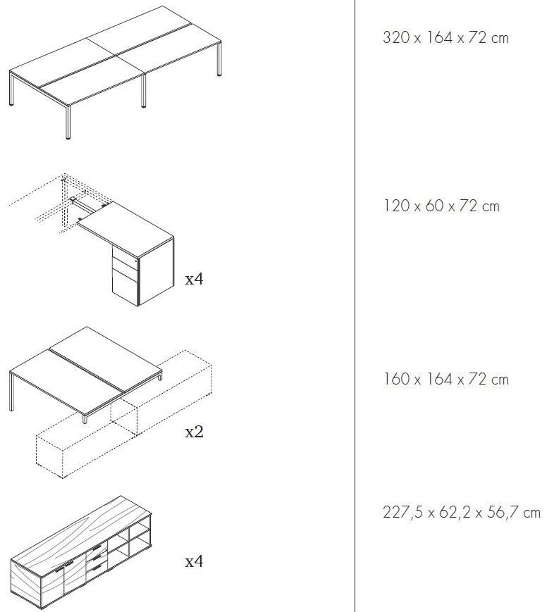 Bralco Рабочее место с разделительными панелями со встроенной полкой Gate sun-id-1462708 - Вид №4