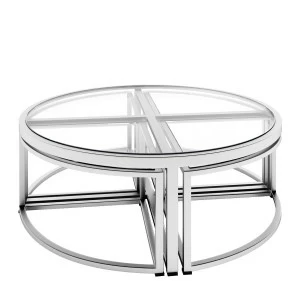 Журнальный столик со стеклянной столешницей 95х95 хром Majestic DELIGHT COLLECTION  00-3882220 Прозрачный;хром