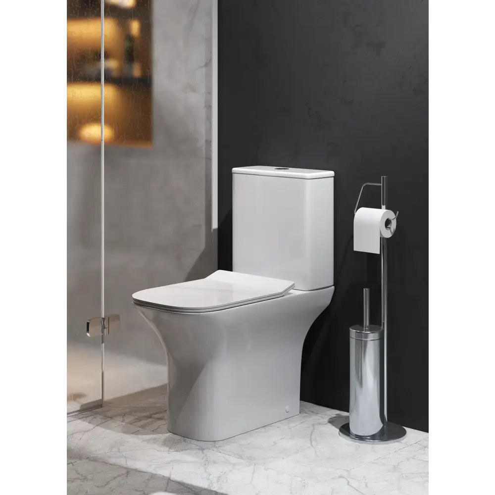 Унитаз-компакт Neron безободковый сиденье с микролифтом двойной смыв цвет Santreyd GR STLM-2074696 - Вид №6