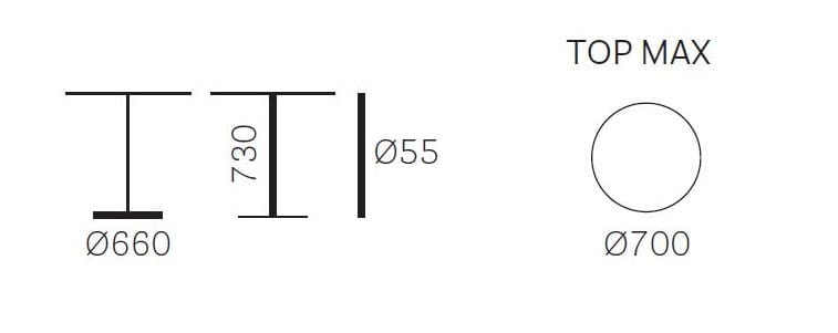 Литой алюминиевый круглый журнальный столик Pedrali Elliot ARCH-00151765 - Вид №2