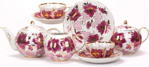 10618115 Дулевский фарфор Сервиз чайный 6/21 "Тюльпан" "Тюльпан" Фарфор