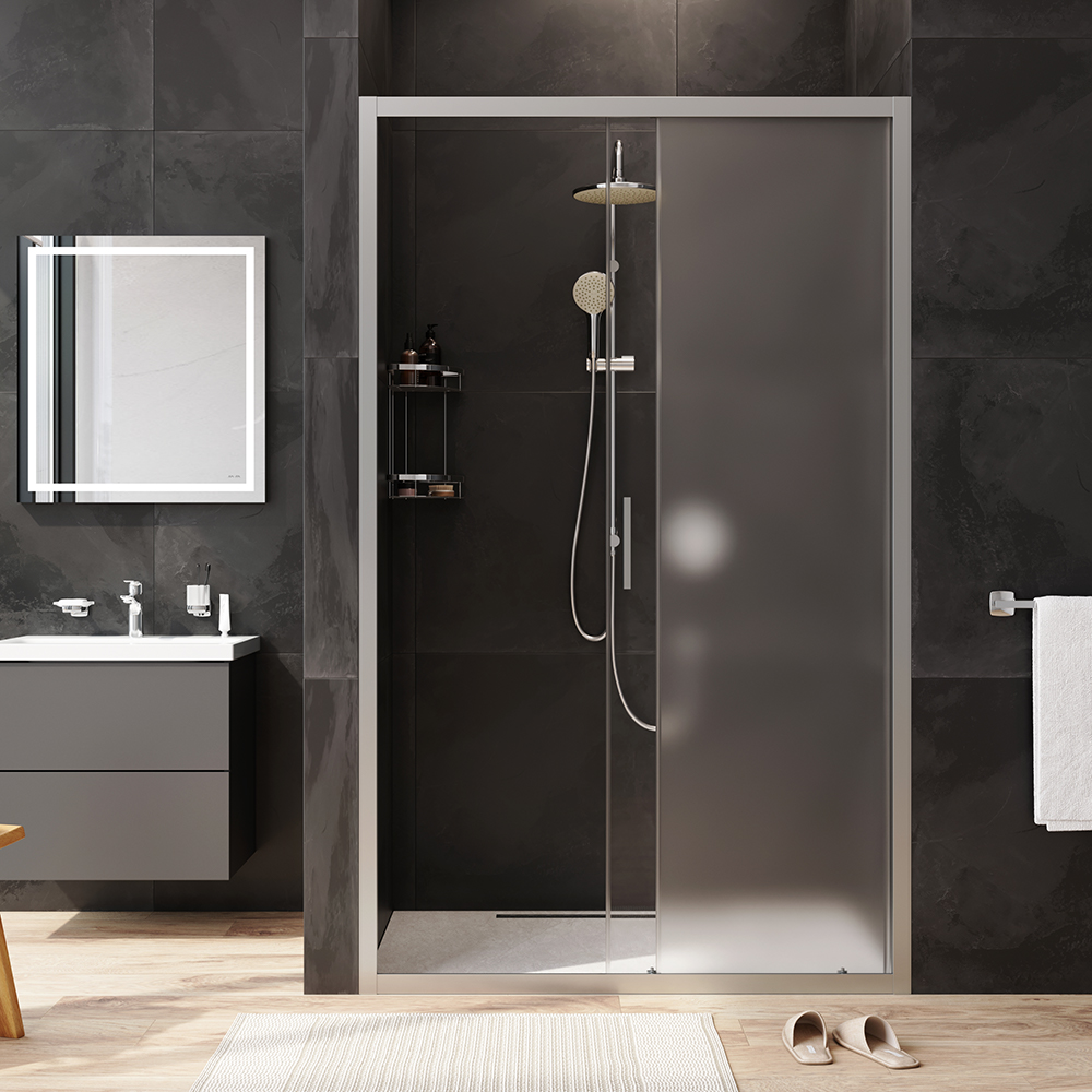 W90G-120-1-195MM Solo Дверь душевая 120х195 стекло матовое профиль матовый хром AM.PM Gem - Вид №2