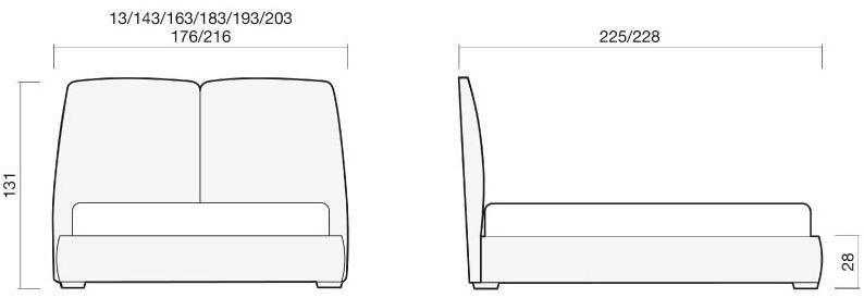 Chaarme Letti Двуспальная кровать со съемным чехлом из экокожи с мягким изголовьем sun-id-1502891 - Вид №2
