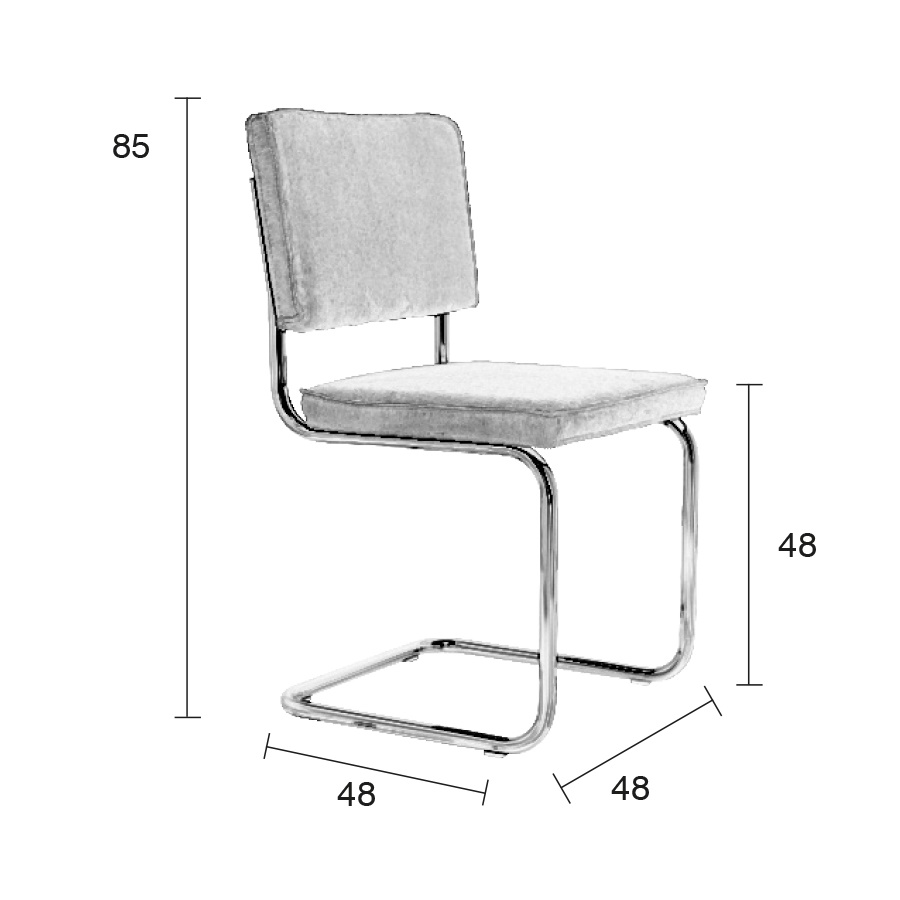Стул Ridge Brushed Rib синий Zuiver 1100084 - Вид №7