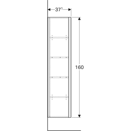 500.554.JI.1 Высокий шкафчик Geberit Citterio с одной дверью Geberit  - Вид №4