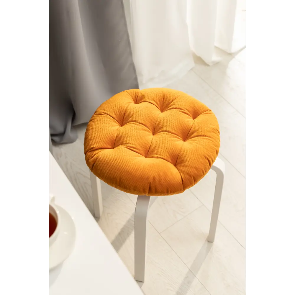 Подушка для стула Грид ø37 см цвет бронзовый 82832866 STLM-2180655 LINEN WAY  - Вид №3