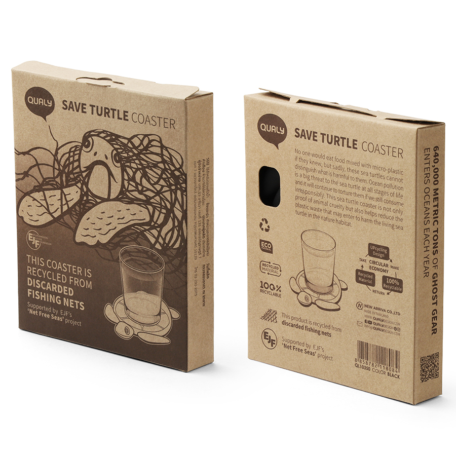 QL10350-BK Подставка под стаканы save turtle, черный Qualy  - Вид №3