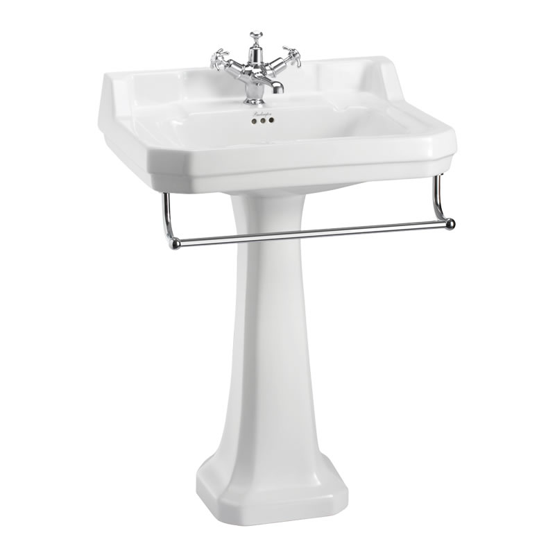 Burlington Edwardian Раковина Edwardian 61 см, вешалка для полотенец и стандартная подставка с 3 отверстиями под смеситель P1 B5 3TH T3 CHR 