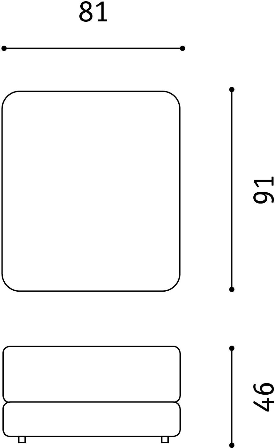 Febal Casa Квадратный пуф из ткани Softcase sun-id-1399684 - Вид №3