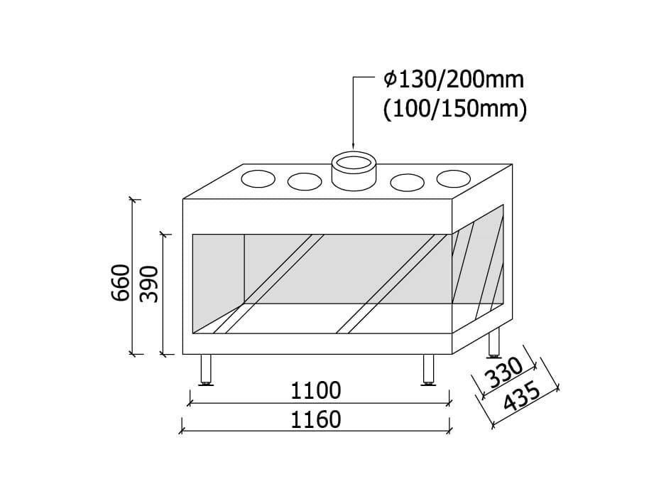 Газовый угловой камин Metalfire ARCH-00023276 - Вид №2