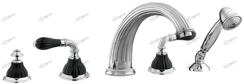 Bronces Mestre Настенный комплект для ванны на 5 отверстий Artica with porcelain 233516.n000.50