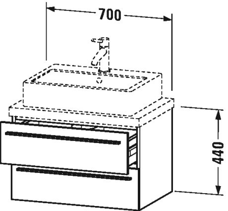 XL540607979 Тумбочка для компактной консоли X-Large #XL5406 700 x 478 мм Орех натуральный, декор Duravit - Вид №1