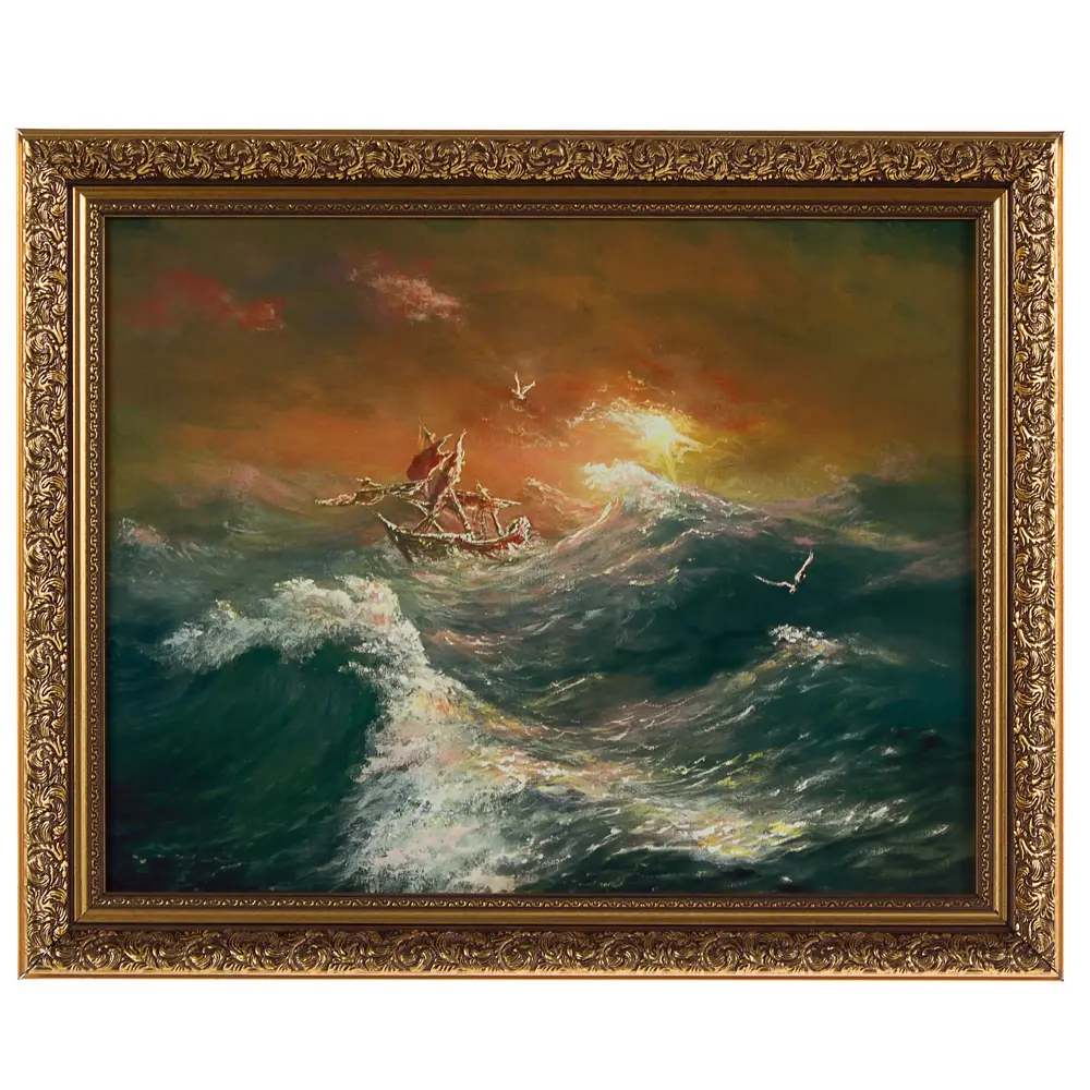 Картина в раме 40x50 см «Лодка шторм» 18853061 STLM-2105393 Santreyd 