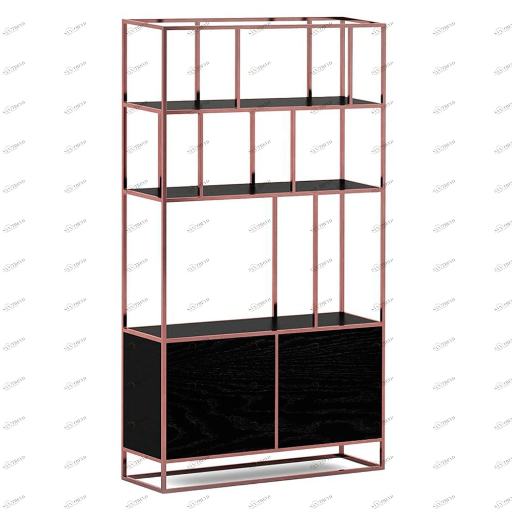 Стеллаж металлический медный Makella new copper INTELLIGENT DESIGN СТЕЛЛАЖ MAKELLA 260781 Медный;черный 