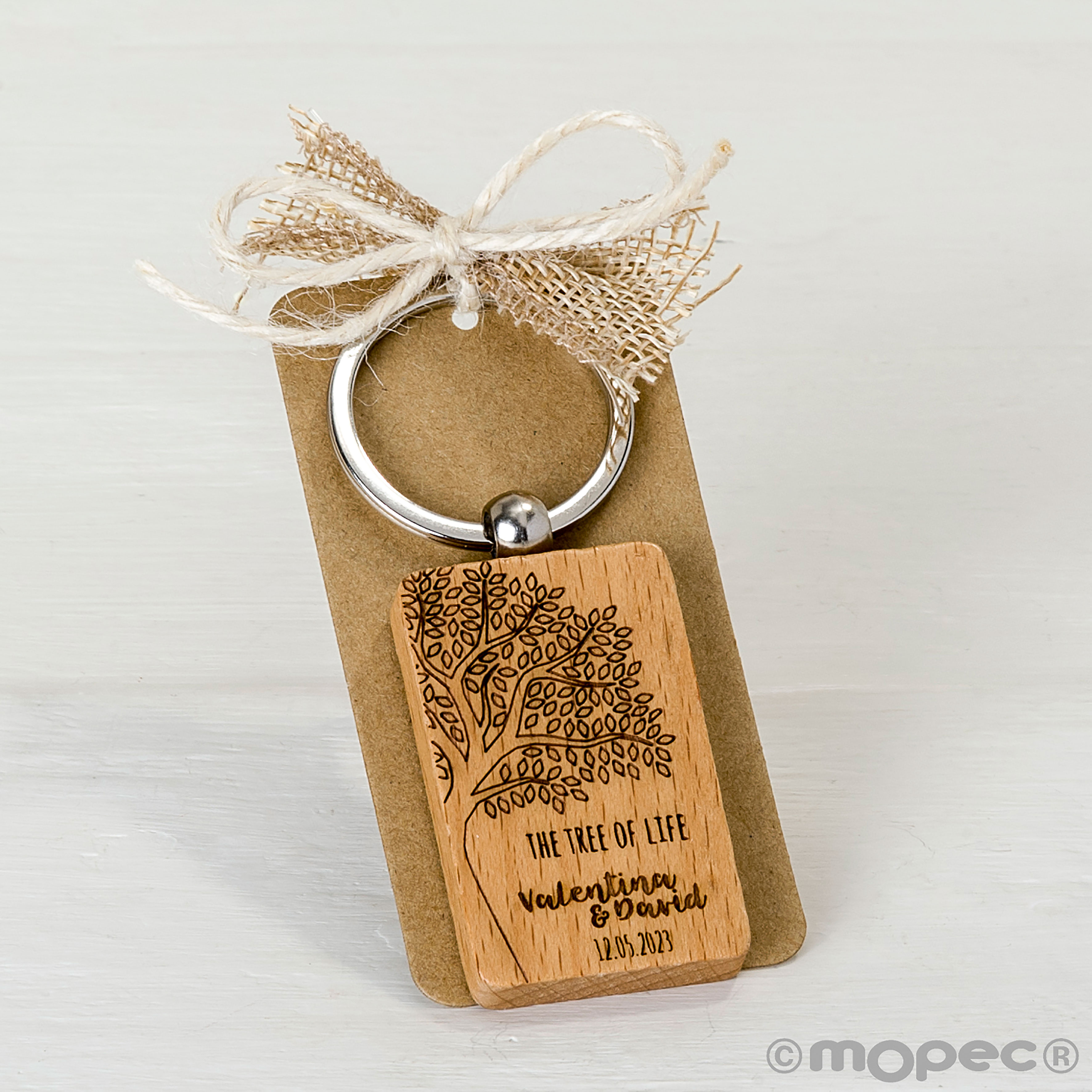 MWA10 PERS. Набор из 25 индивидуальных деревянных брелков 'древо жизни' Dekoraniaevents Bodas 