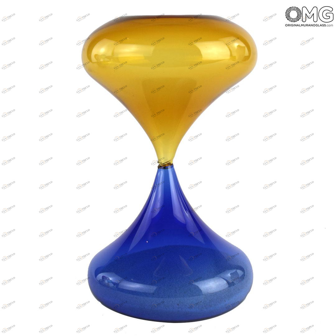 4435 ORIGINALMURANOGLASS Песочные часы - жёлтые - муранское стекло OMG 9 см 