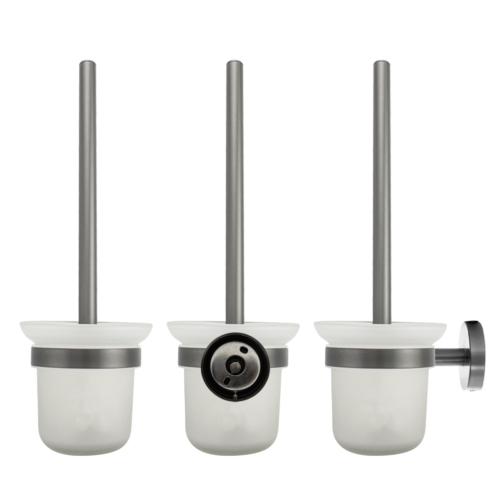 GFmark - Ёрш для унитаза стеклянный с креплением к стене, ГРАФИТ, код: 78162  - Вид №4