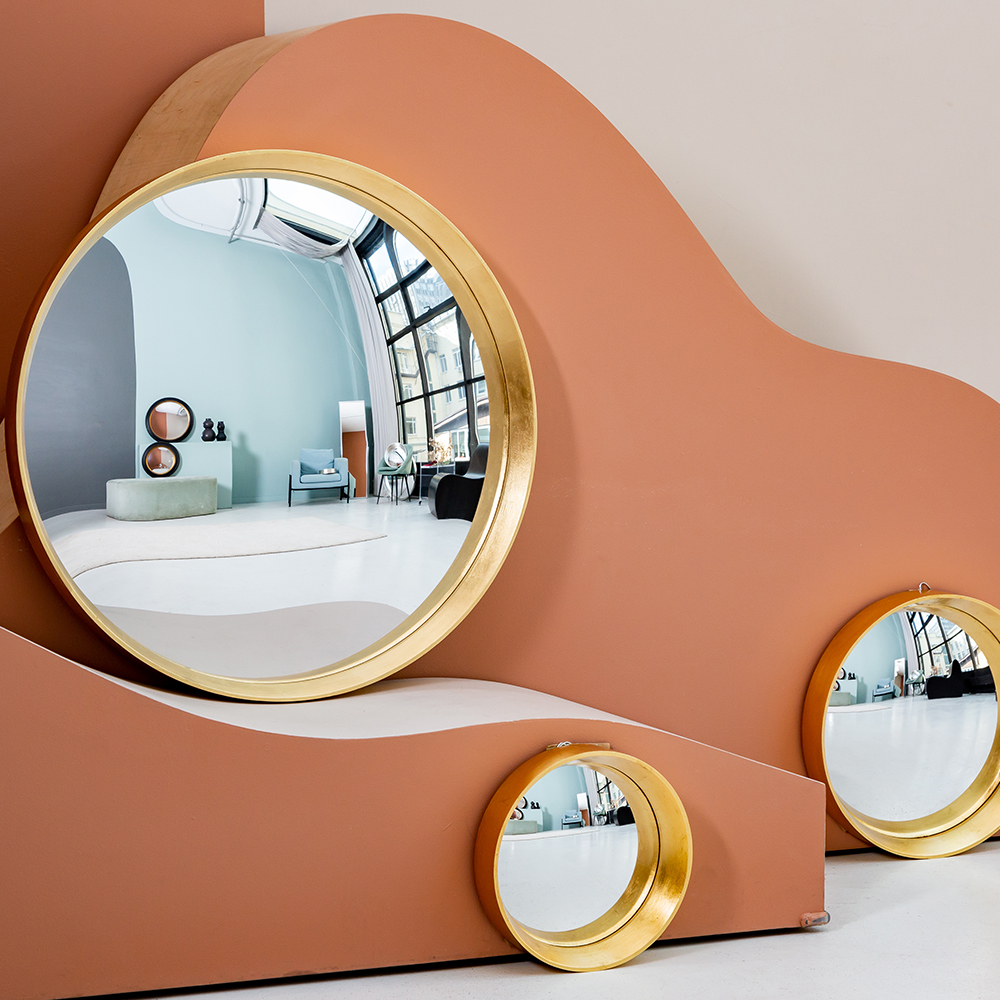 21092112 Зеркало декоративное настенное «Хогард Голд» (версия S) (fish-eye) Object Desire Зазеркалье  - Вид №6