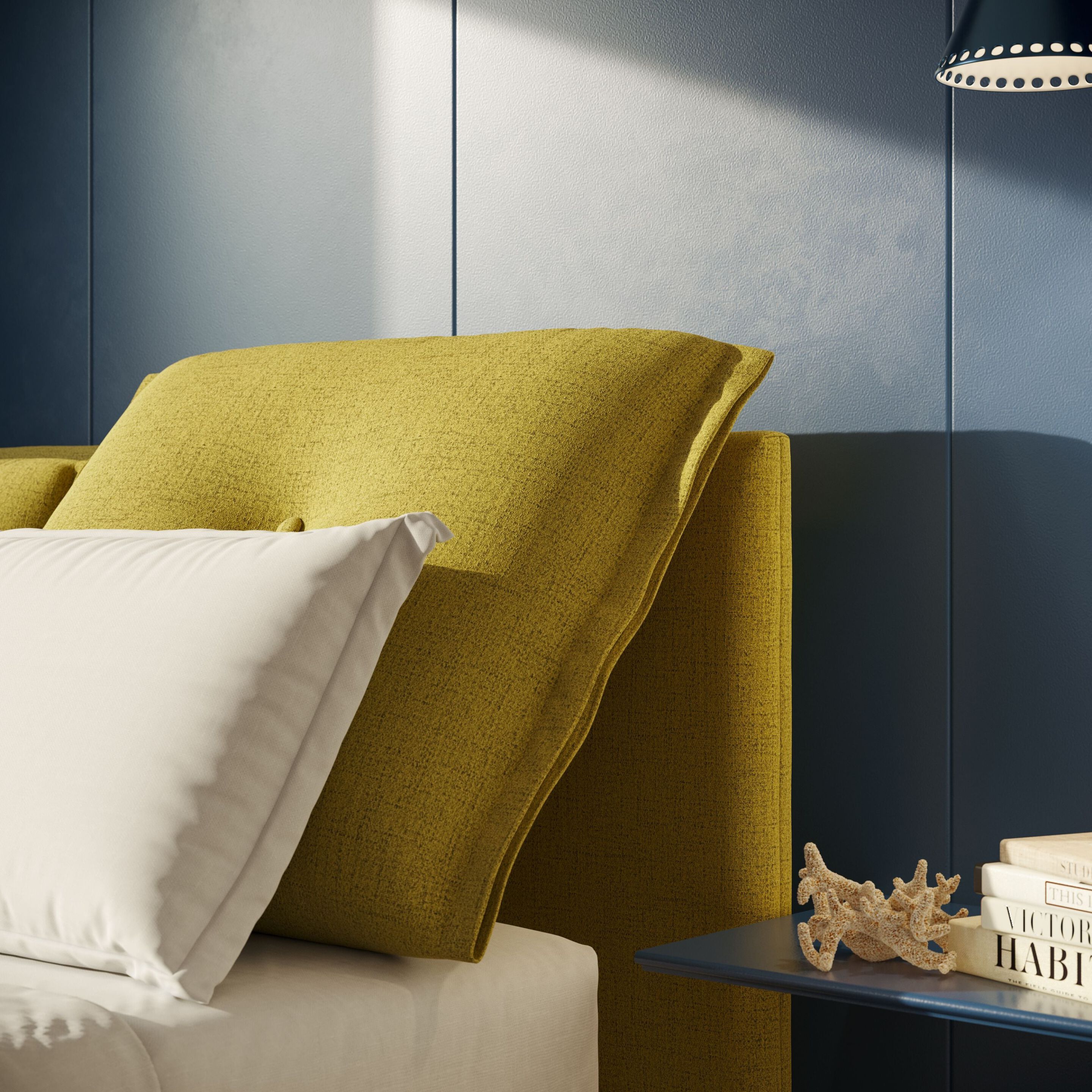 Съемная кровать из ткани с мягким изголовьем Divani.Store IBUKI ARCH-00055248 - Вид №1