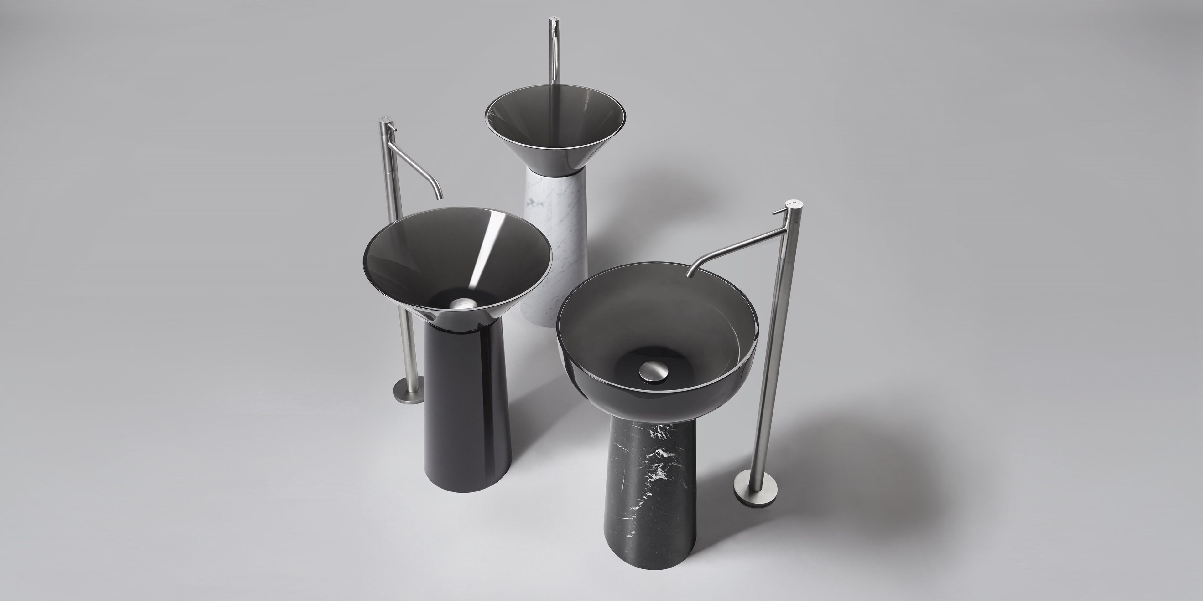 Круглый отдельно стоящий умывальник из черного мрамора Marquina Antoniolupi ALBUME11 + ALBUME21 ARCH-00148772 - Вид №16