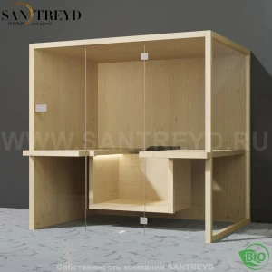 Effegibi AIR BI91800002 Био-сауна. Установка: к стене. Мощность: 9 кВт макс. Размеры: длина 217 см, ширина 162 см. Отделка: осина натуральная.