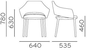 Pedrali Мягкое кожаное кресло с подлокотниками Vic 646 - Вид №9
