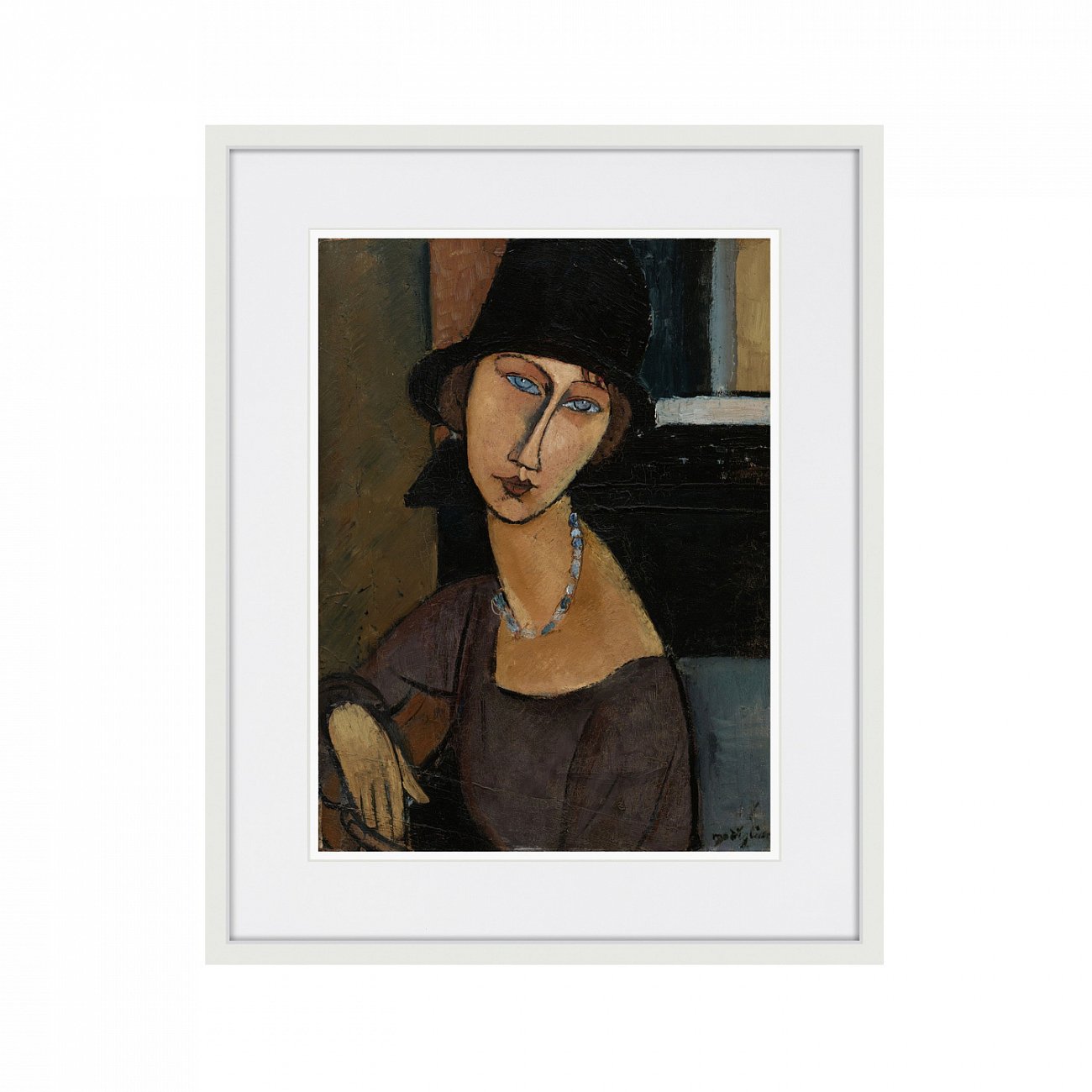 Картина в деревянной раме 52х42 см Jeanne hebuterne (au chapeau), 1917г. КАРТИНЫ В КВАРТИРУ  264549 Белый;коричневый;разноцветный  - Вид №1