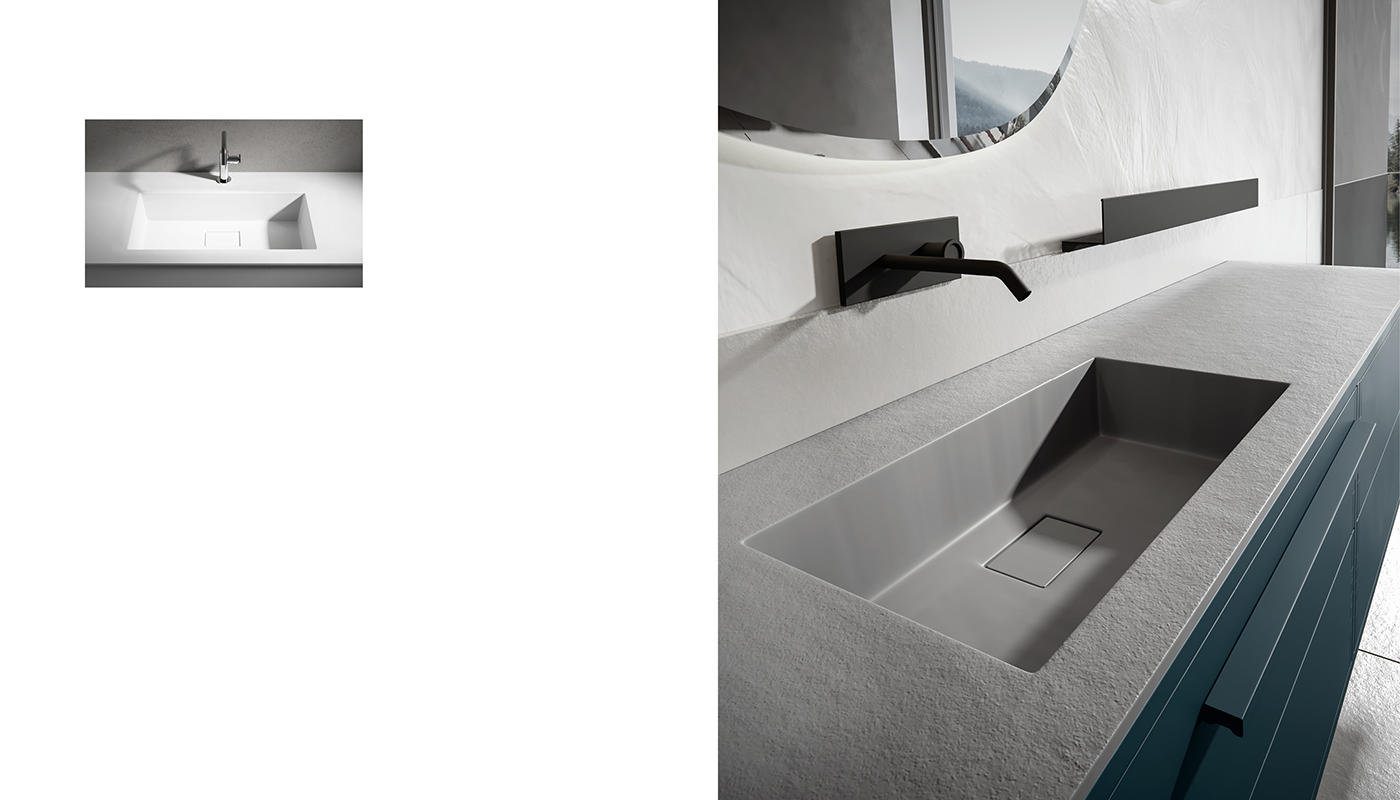 ED-ST23 Edone Встраиваемая раковина Kuma ВСТРОЕННЫЙ БАК Интегрированная верхняя часть ванны Kuma с отделкой Stone  - Вид №2