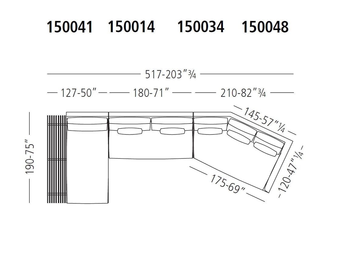 Секционный диван из кожи или ткани Vibieffe 150 FEEL ARCH-00079667 - Вид №5