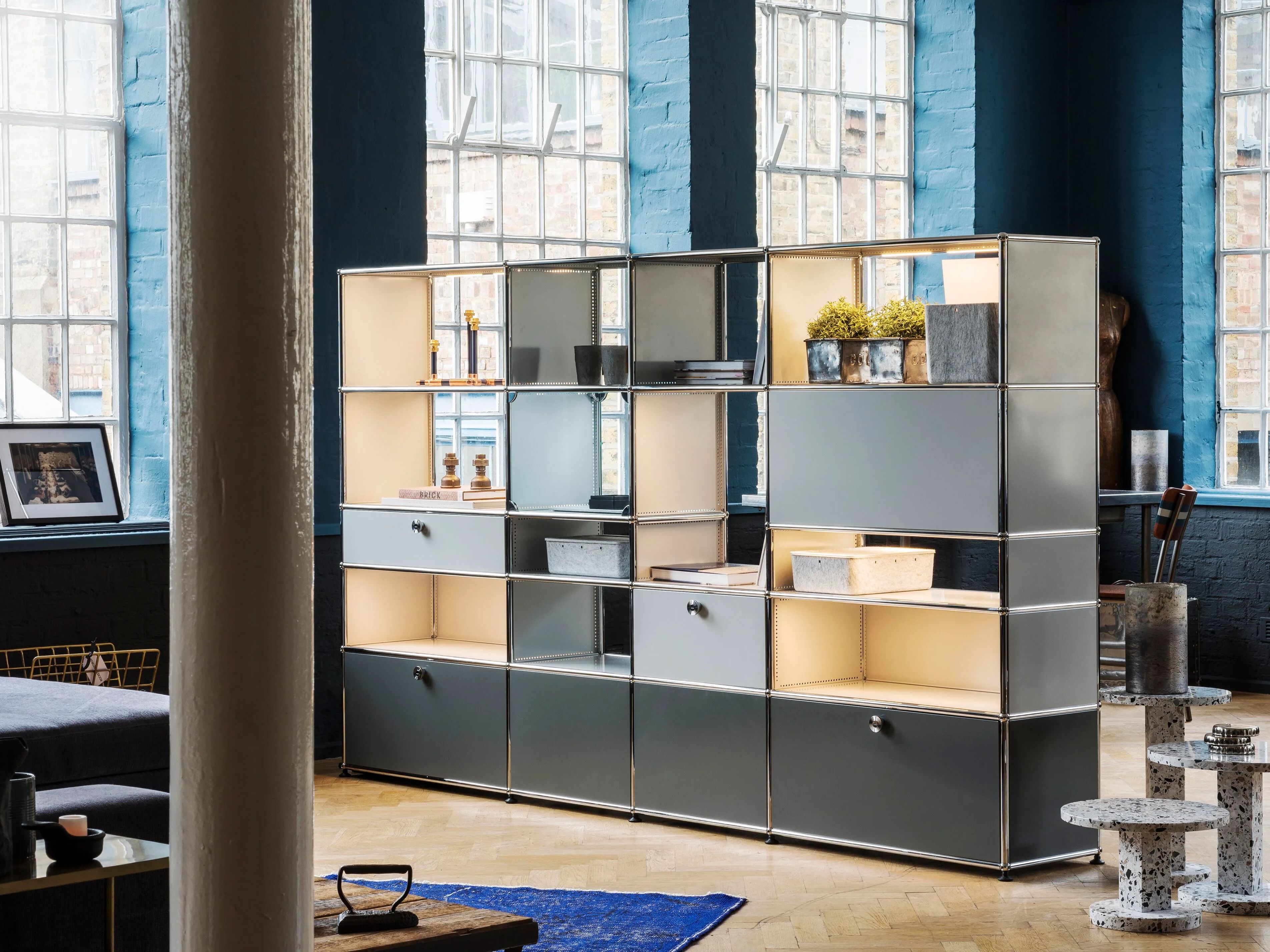 Модульная полка с освещением USM USM Haller E ARCH-00137296 - Вид №5