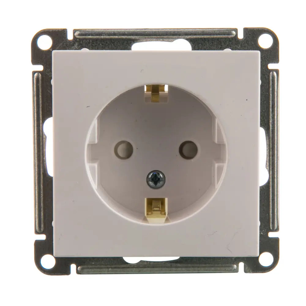 Розетка Schneider Electric W59 с заземлением, защитные шторки, цвет белый 11609321 STLM-2196720