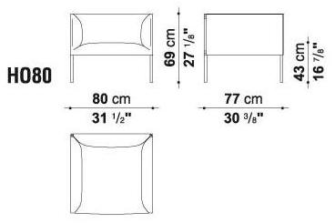 B&B Italia Project Кресло с обивкой из ткани с подлокотниками Hollow sun-id-1363454 - Вид №3