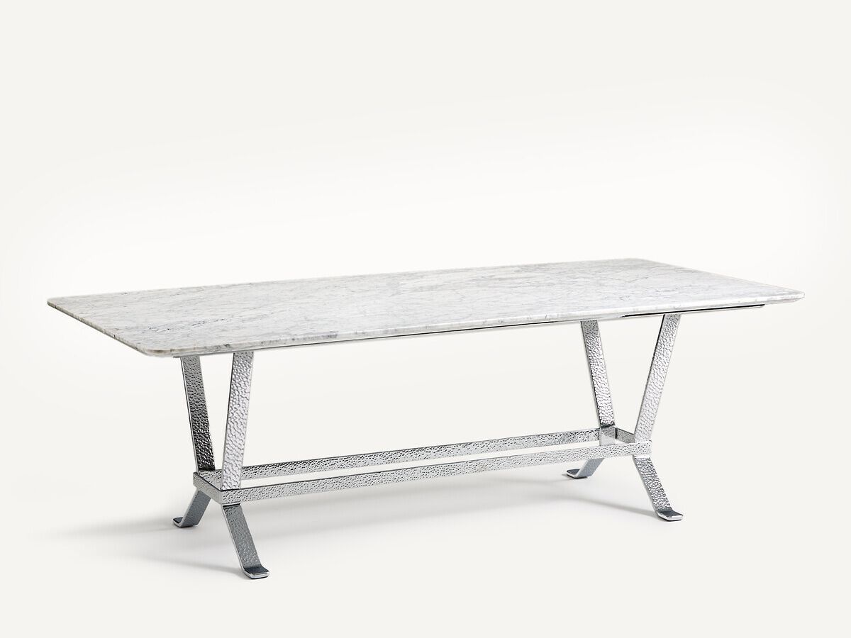 Прямоугольный обеденный стол из мрамора и кованого железа AMPM Zen ARCH-00074612