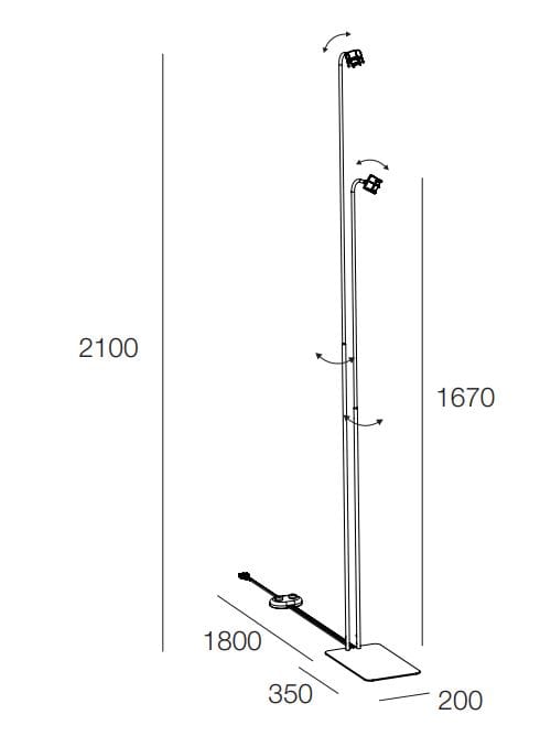 Поворотный стальной торшер Novalux Honey ARCH-00026066 - Вид №6