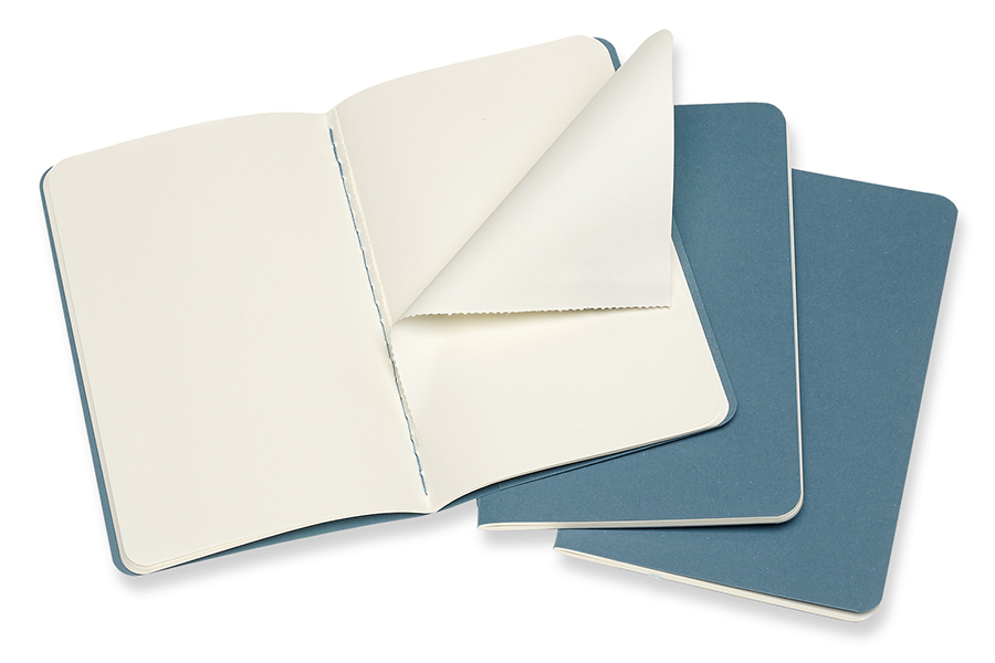 Блокнот Moleskine CAHIER JOURNAL Pocket 90x140мм обложка картон 64стр. нелинованный голубой (3шт) 1128164 - Вид №1