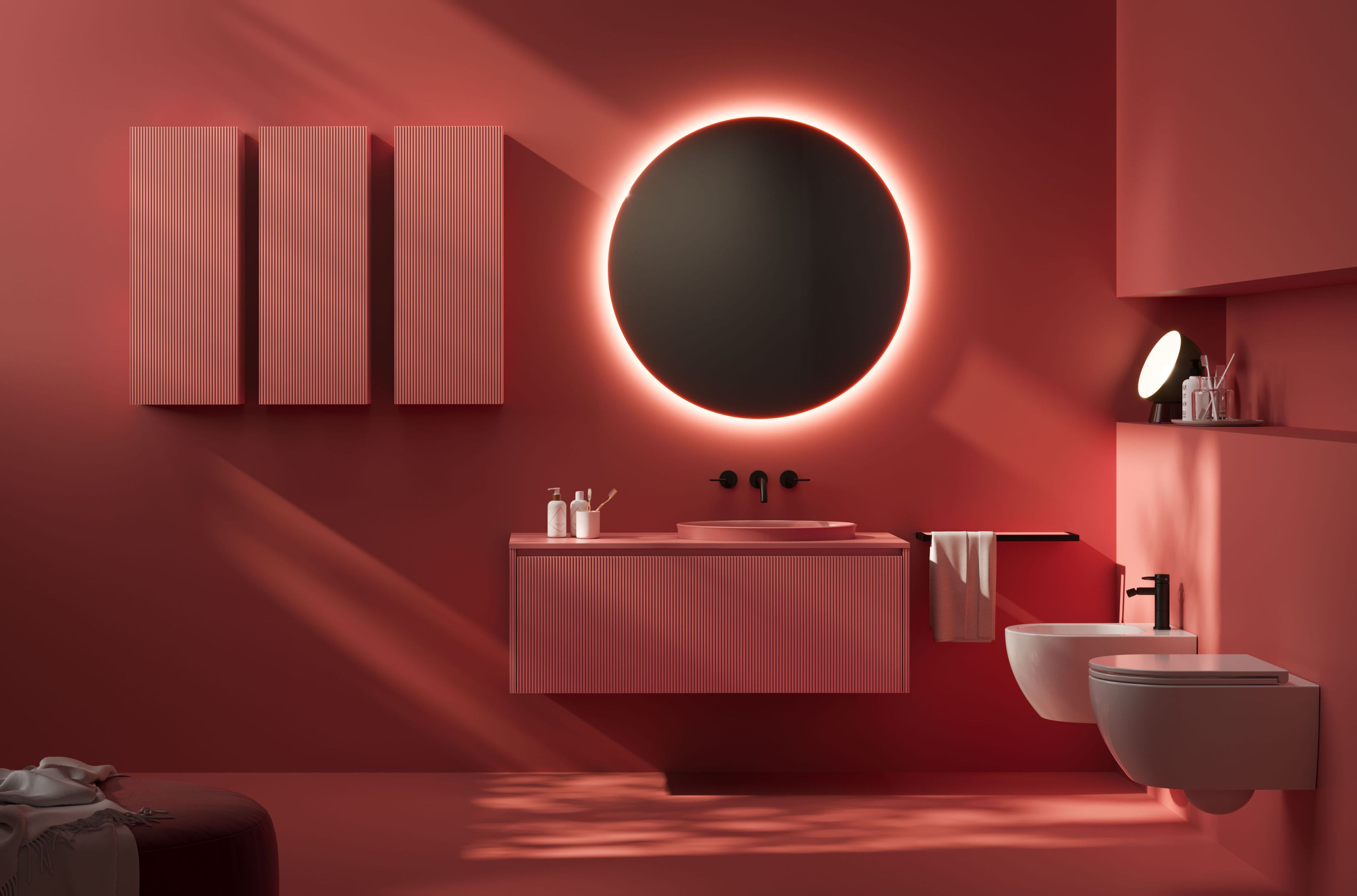 Подвесной умывальник с ящиками Mobiltesino Millerighe Color ARCH-00022558 - Вид №2