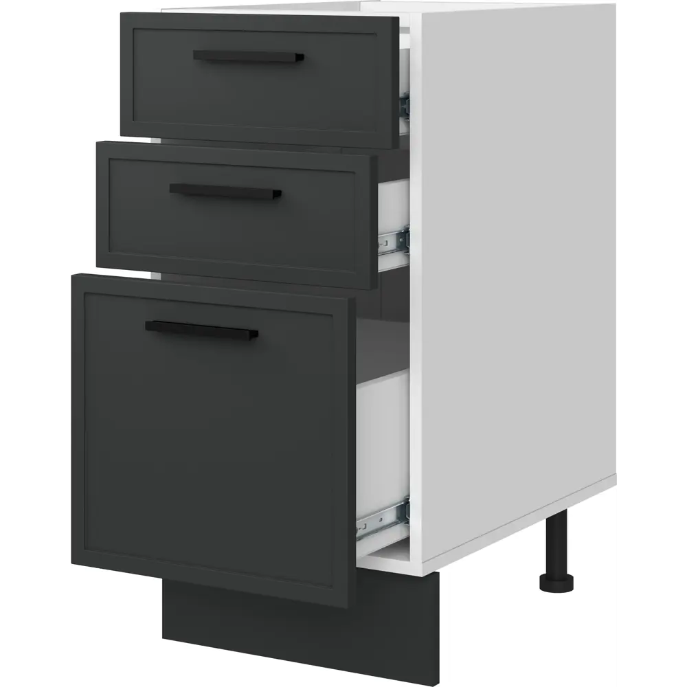 DELINIA Шкаф напольный Неро с 3 ящиками графит 40х82.5х58 см 86586490 STLM-0070503 - Вид №2