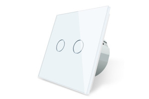 18351895 Двухклавишный сенсорный выключатель W1-201, WiFi белый 062 Bingoelec