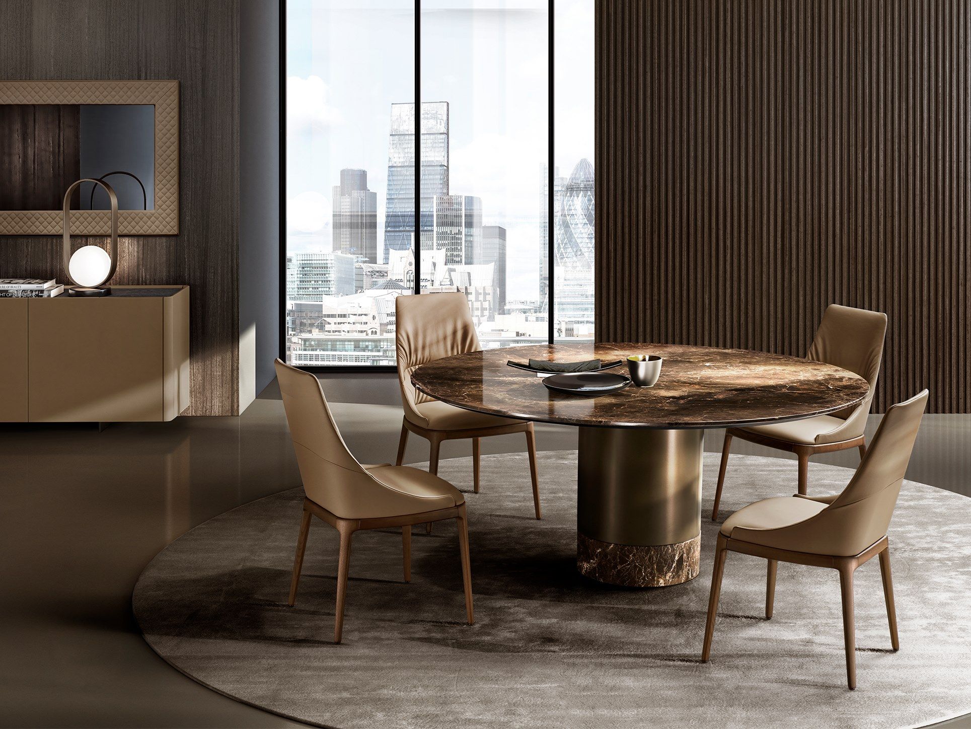 Круглый мраморный стол с металлическим основанием EFORMA Cilindro ARCH-00116686 - Вид №5