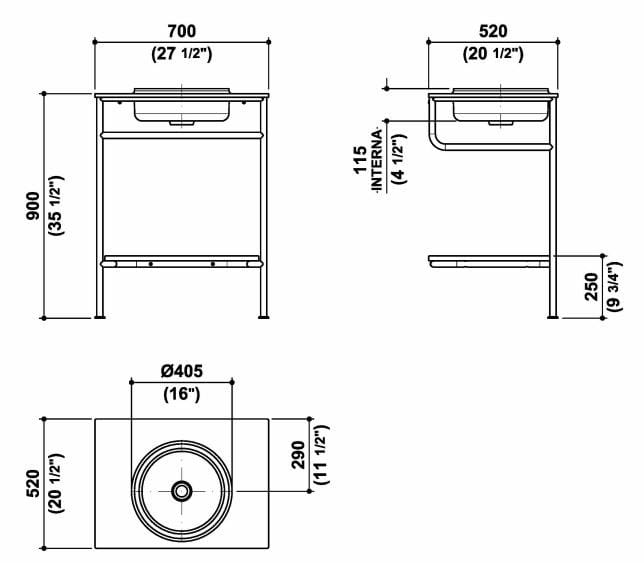 Консоль с круглой раковиной, интегрированной в Cristalplant® Biobase Zucchetti Rise ARCH-00089928 - Вид №1