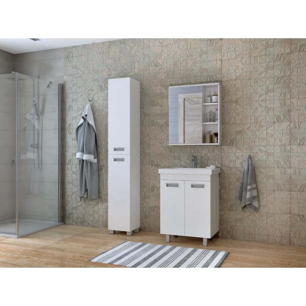 Тумба Vigo Milk 60 56.6x43.4x70 см с раковиной Cersanit Colour керамика 60 см цвет белый STLM-2022013 - Вид №1