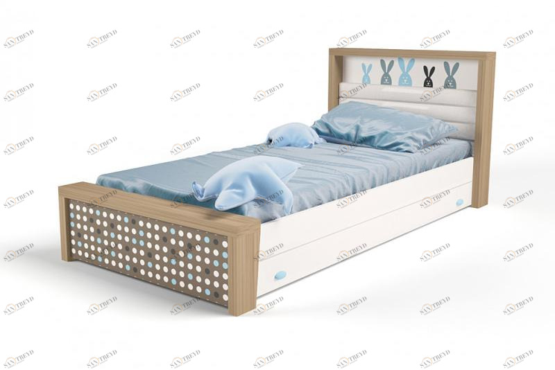 Кровать ABC-KING 190х90 № 3MIX BUNNY № 3 ( голубой) 4631147961334