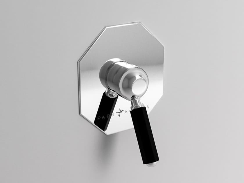 Встраиваемый однорычажный смеситель для душа с пластиной Park Avenue Dark Black ARCH-00040944