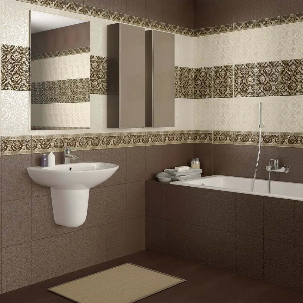 Бордюр настенный LB Ceramics Катар 13x25 см цвет коричневый STLM-2100462 - Вид №3