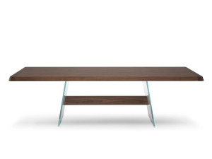 Прямоугольный стол из дерева и стекла