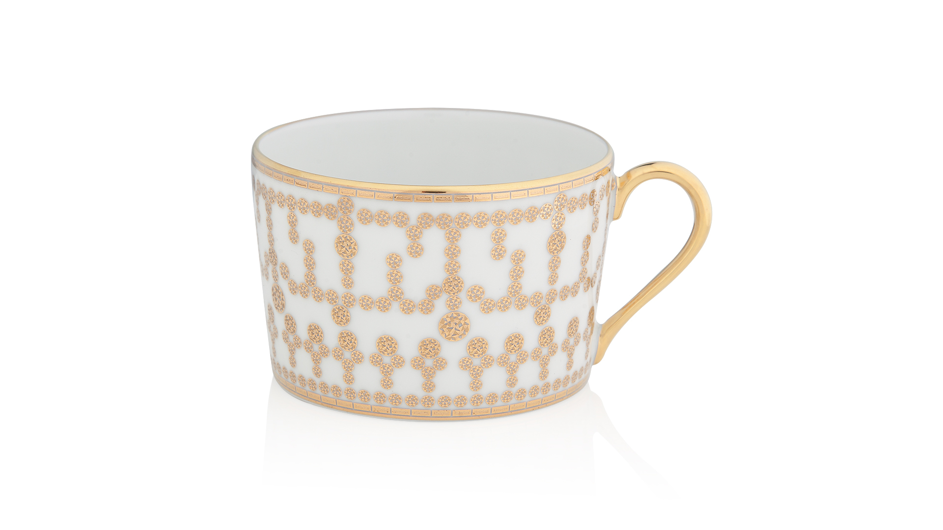 10586085 Haviland Чашка чайная с блюдцем 150мл "Тиара" (белый, золотой декор) Фарфор  - Вид №1