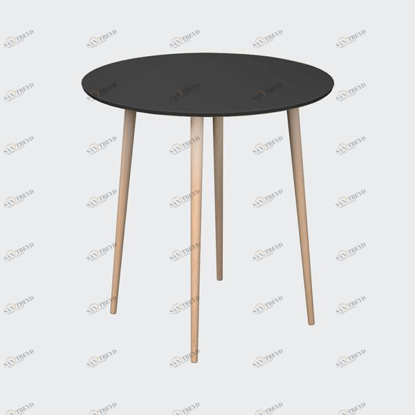 Обеденный стол круглый темно-серый 80 см "Спутник" WOODI  00-3966027 Бежевый;серый 