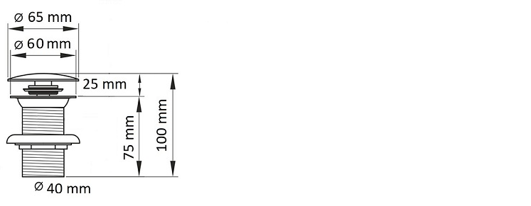 Донный клапан для раковины Черный матовый без перелива LAB.Space sun-id-3004126 - Вид №4