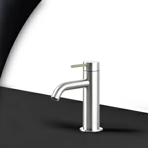 Смеситель для раковины сталь глянцевая с серой ручкой Toki Radomonte TKI1LCIL18